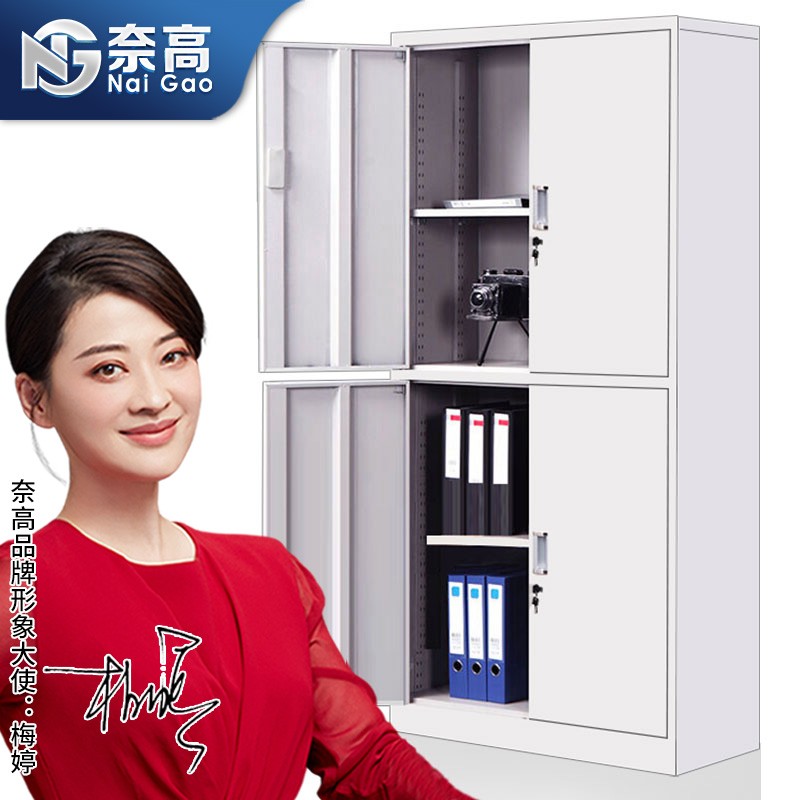 奈高文件柜办公柜钢制铁皮柜资料柜档案柜储物柜通双节文件柜