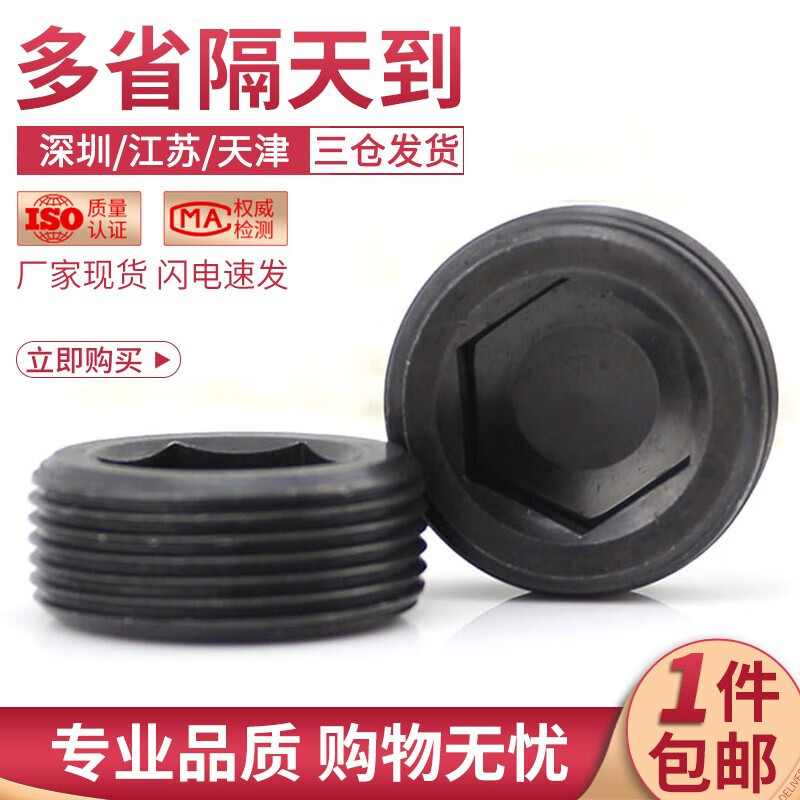 佰瑞特 PG1.5喉塞螺丝内六角油塞螺丝堵头螺丝钉止付螺丝螺钉12.9级螺塞 M