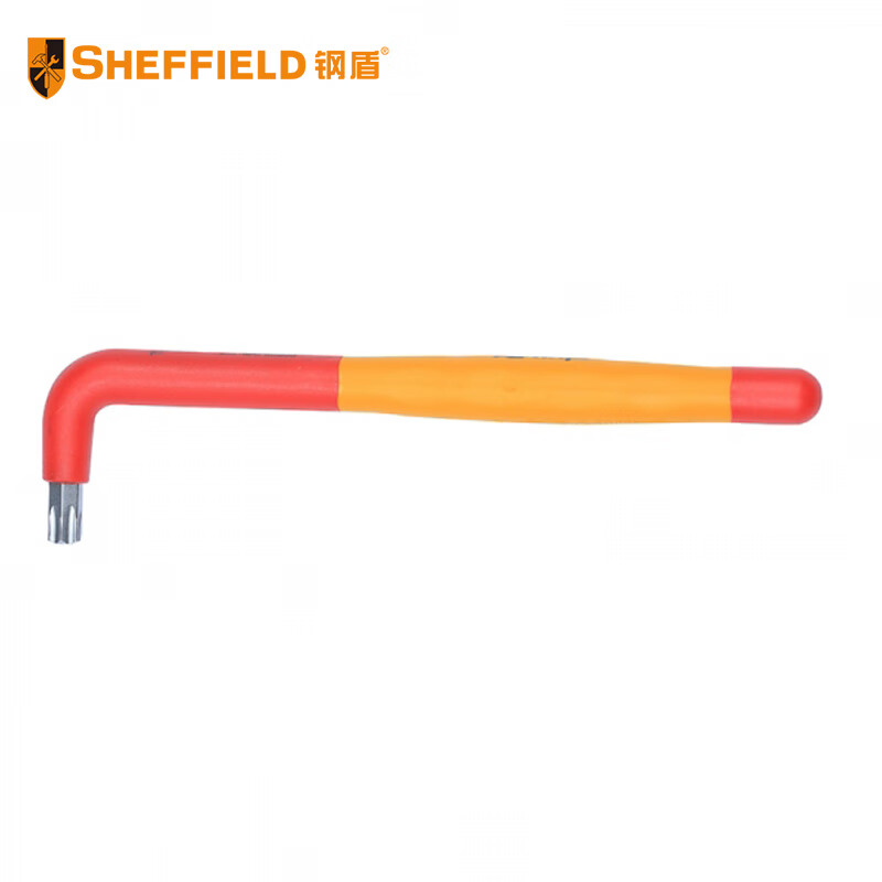 钢盾SHEFFIELD S150225 注塑型双色绝缘L型花型扳手T25