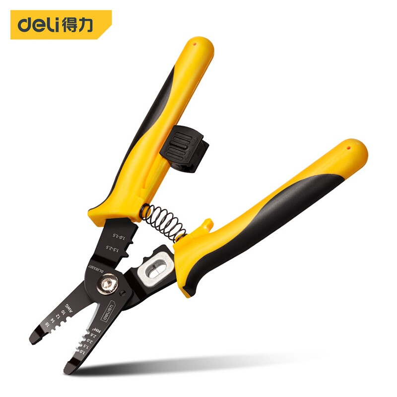 得力(deli)  剥线钳 多功能电工剥线钳电子手动工具7英寸 4J00103