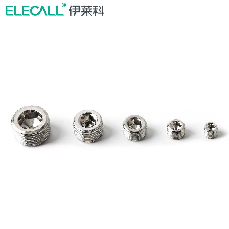 伊莱科（ELECALL）气管接头气管堵头内六角气动丝堵气动元件 BD-06 6分