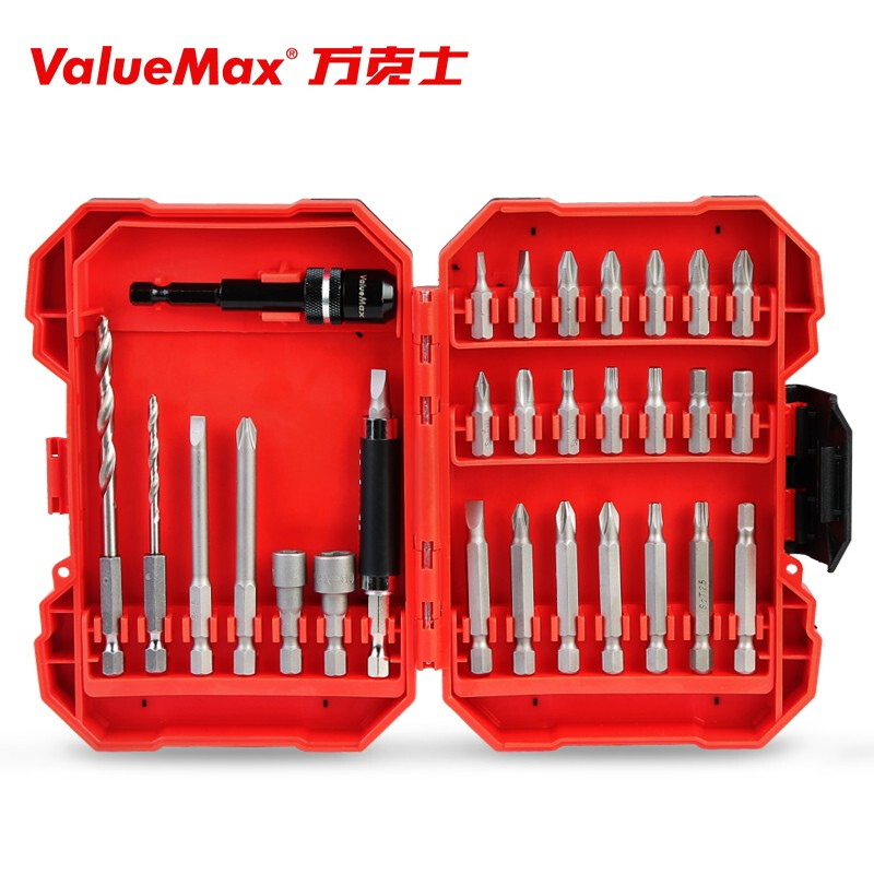 万克宝30件套S2材质螺丝刀批头套筒套装电动螺丝批头加长旋具头塑盒精装 30件套