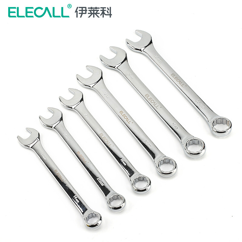 伊莱科（ELECALL）快速扳手精抛平面双头开口活口梅花五金汽修机修扳子快速扳手