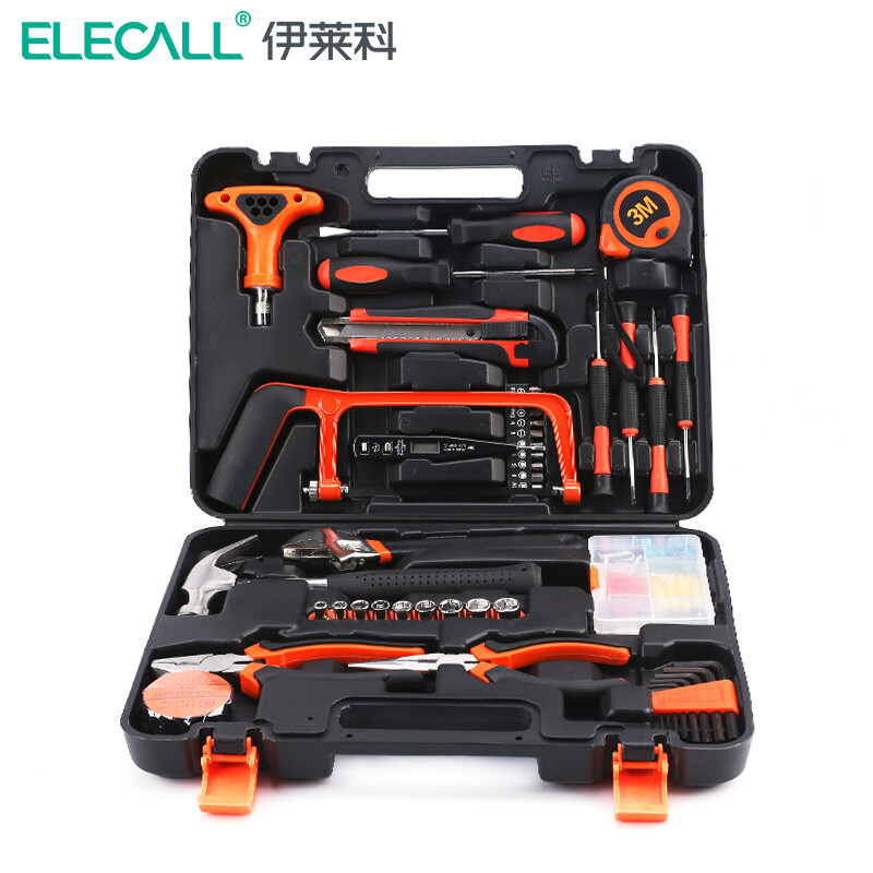 伊莱科（ELECALL）家用工具套装手动工具组套电工工具箱五金维修组合套装 82