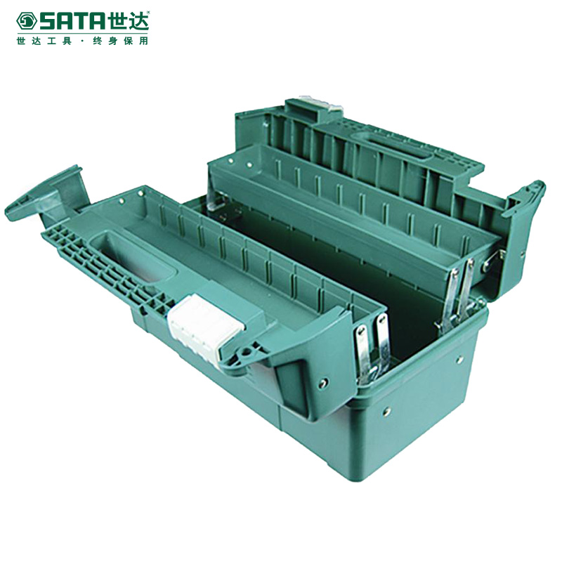 世达（SATA）三翻斗塑料工具箱 17英寸多功能加厚尼龙包手提式五金工具包951