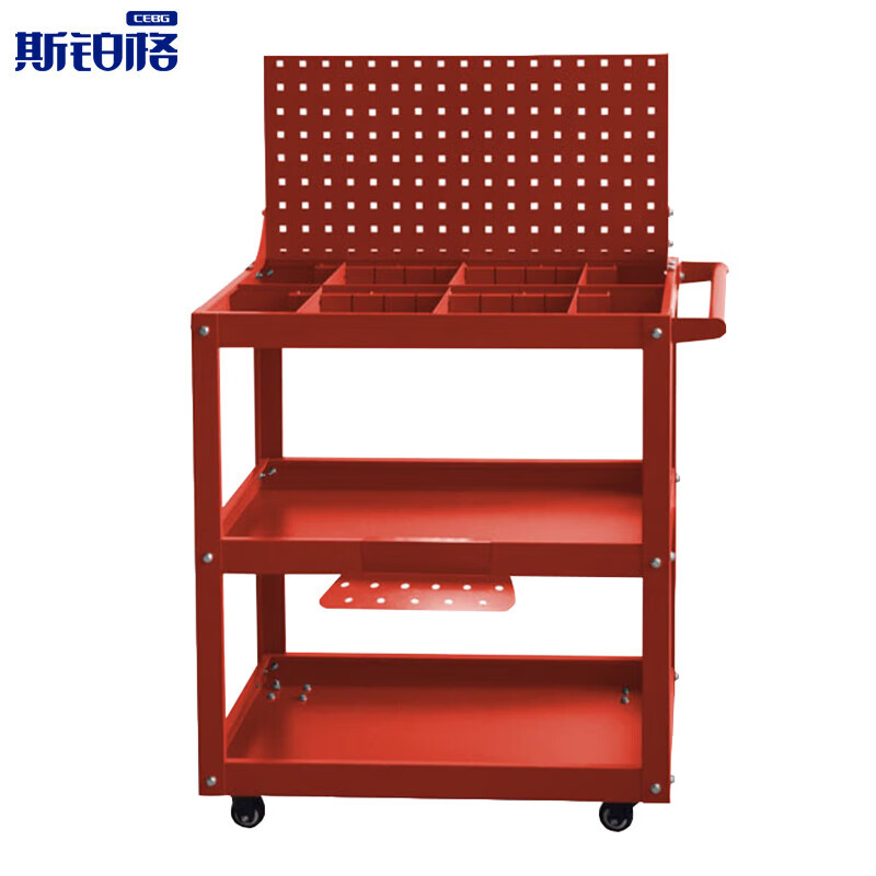 斯铂格 BGC-33 工具车三层 汽修维修手推车移动修车工具架子多功能零件车 红