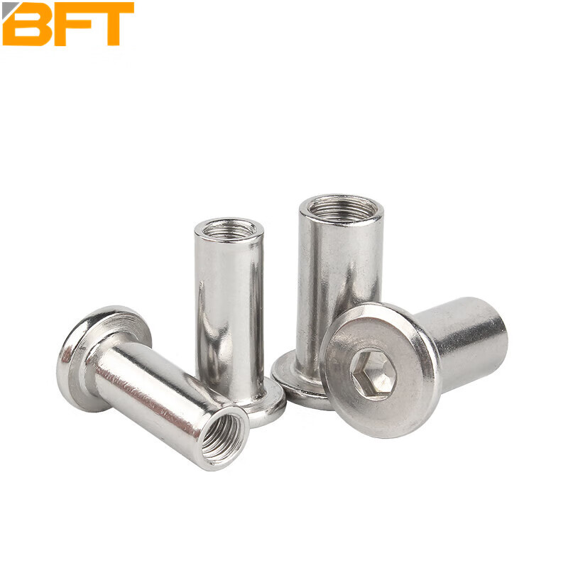 贝傅特 对锁螺丝304不锈钢内六角子母对锁螺丝夹板倒边螺母M3*6（50套）单位
