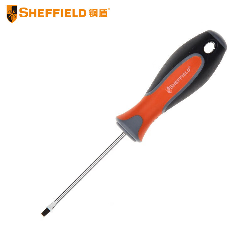 钢盾 SHEFFIELD S059011 三色柄一字螺丝刀3x75mm  强磁性