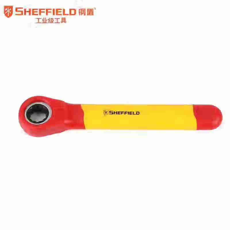 钢盾SHEFFIELD S150187 注塑型双色绝缘梅花棘轮扳手12MM