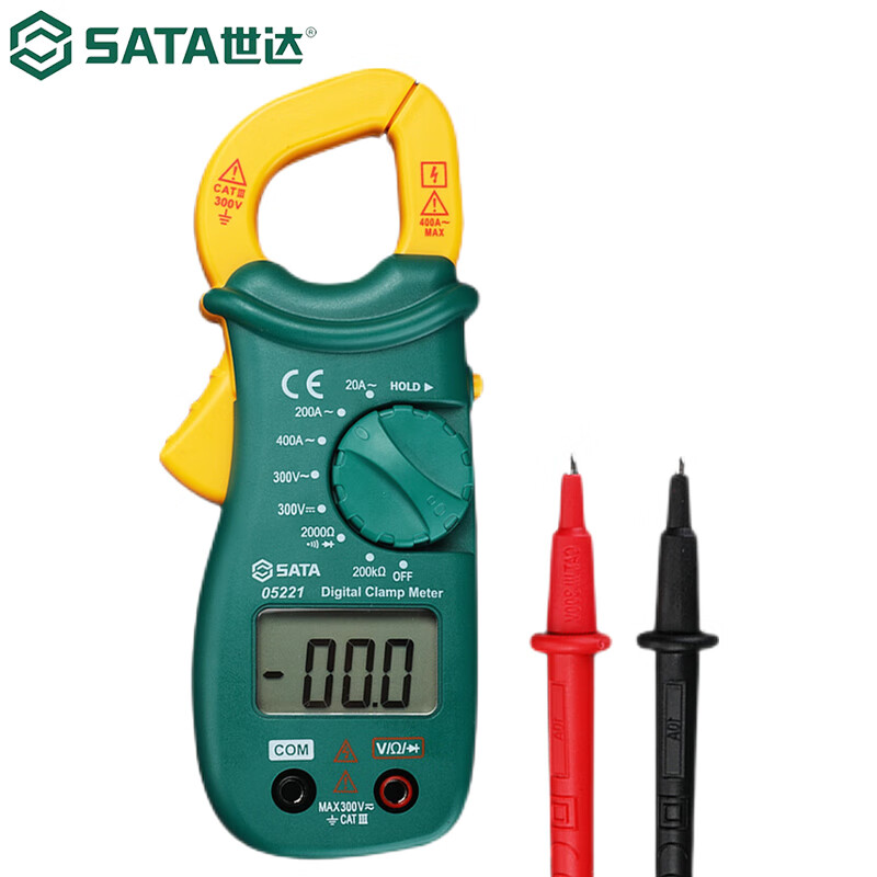 世达（SATA）袖珍数显钳型万用表家用电工维修电流表高精度迷你便携05221