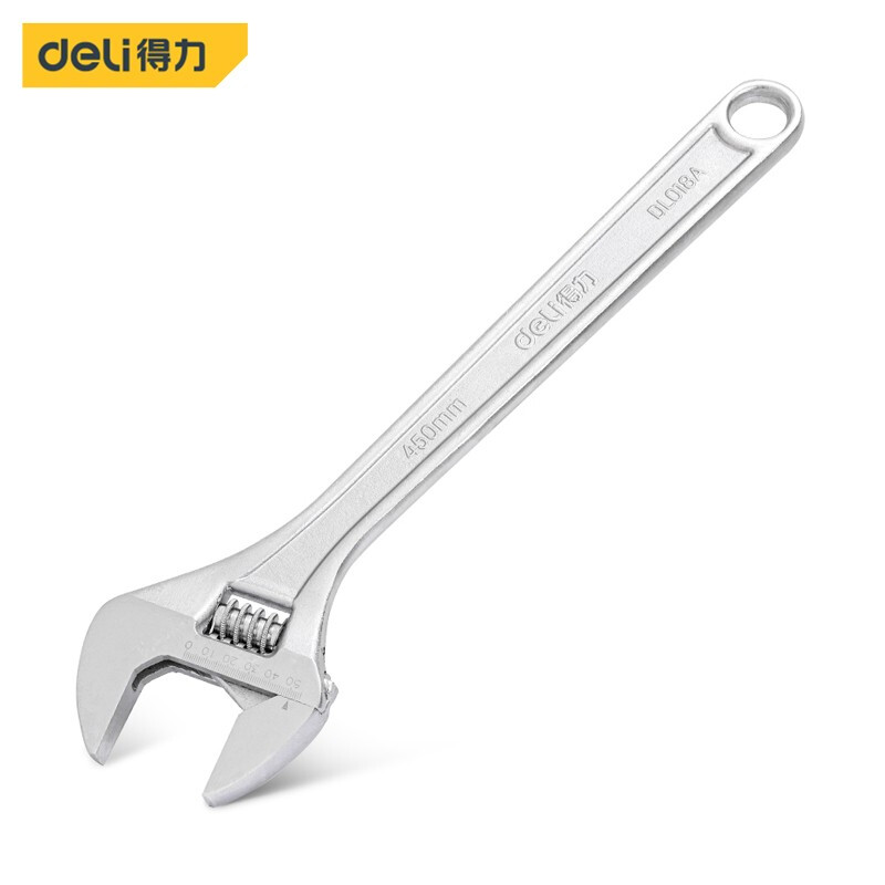 得力(deli) 活动扳手 多功能活络板手 光柄活口开口小扳子 18英寸 DL0