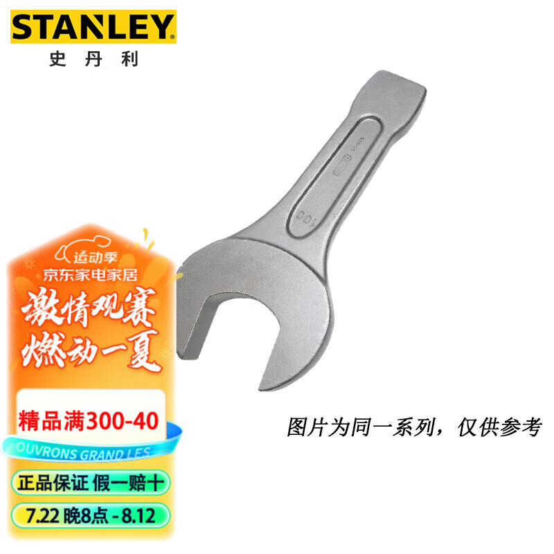 史丹利（STANLEY）公制重型单头开口敲击扳手75mm直柄敲击呆扳手96-95