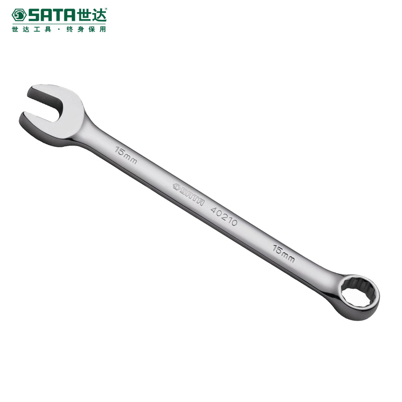 世达（SATA）公制全抛光两用扳手 32mm板子全抛光双开口眼镜扳手40223 