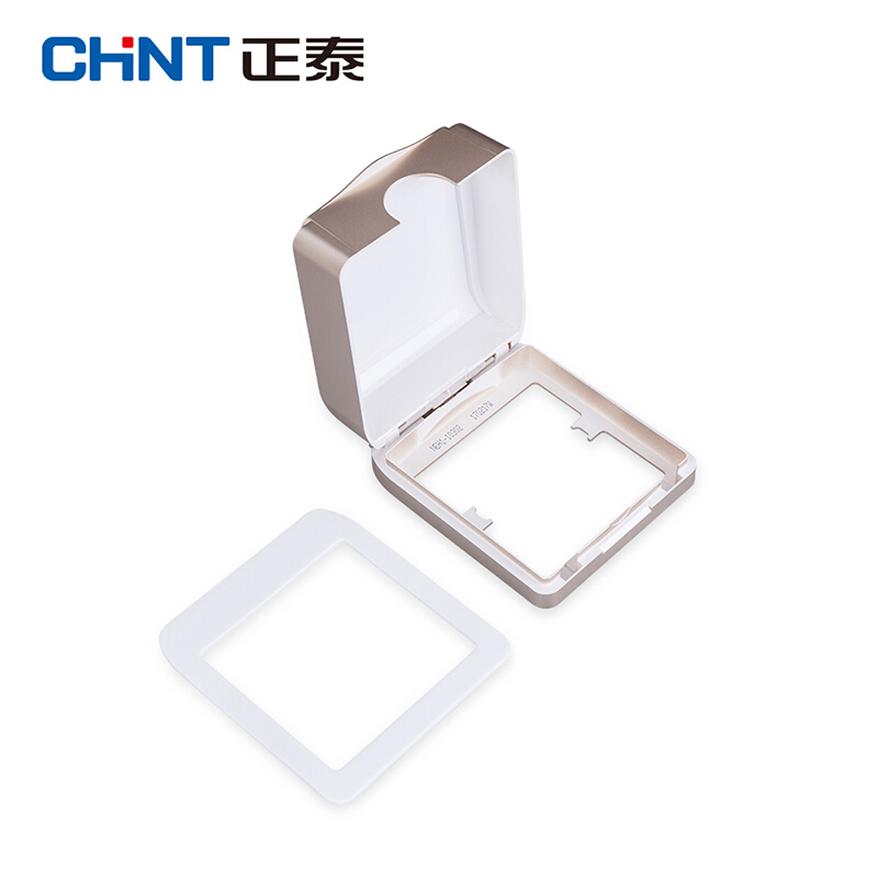 正泰（CHNT） 正泰 防水盒86型卫生间塑料壳 防水溅插座盒子 香槟色