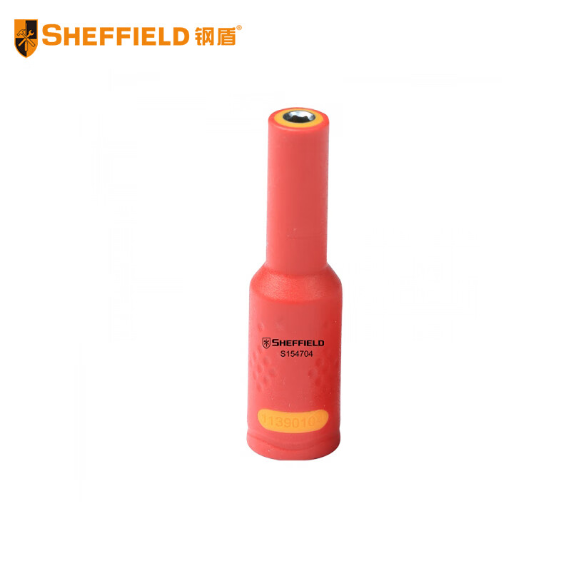 钢盾SHEFFIELD S154704 1/4英寸系列注塑型双色绝缘六角长套筒4