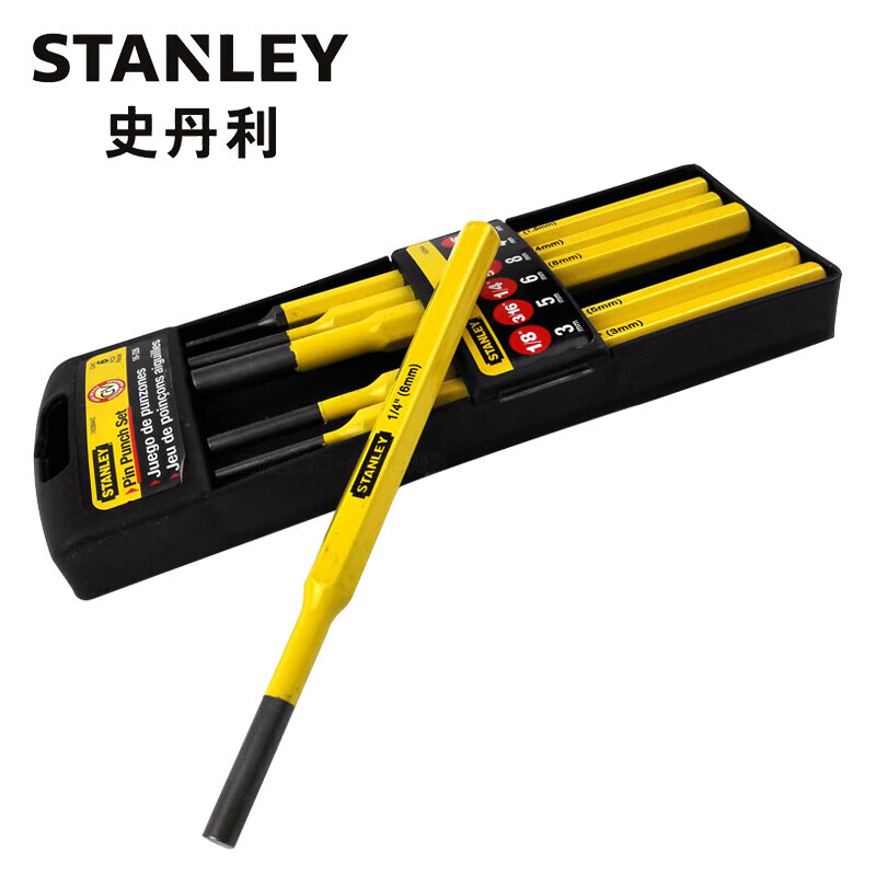 史丹利（STANLEY）16-226-23 6件套圆柱冲套装 圆柱冲 平头冲