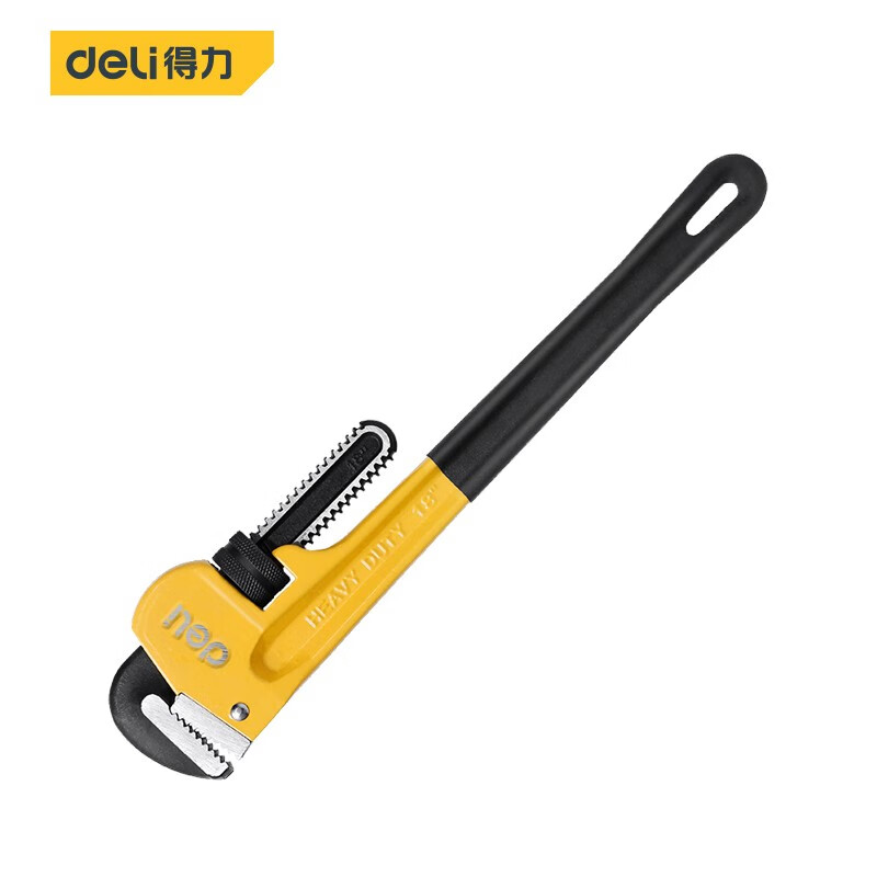 得力(deli) 重型管子钳 管道钳水管钳水泵钳 圆管钳管子扳手钳子工具18英寸