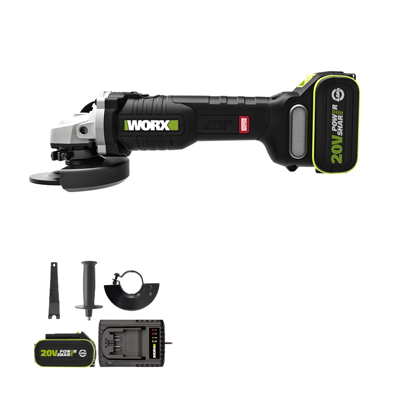 威克士（WORX）工业级充电无刷角磨机WU808无线切割机打磨机开槽机抛光机磨光