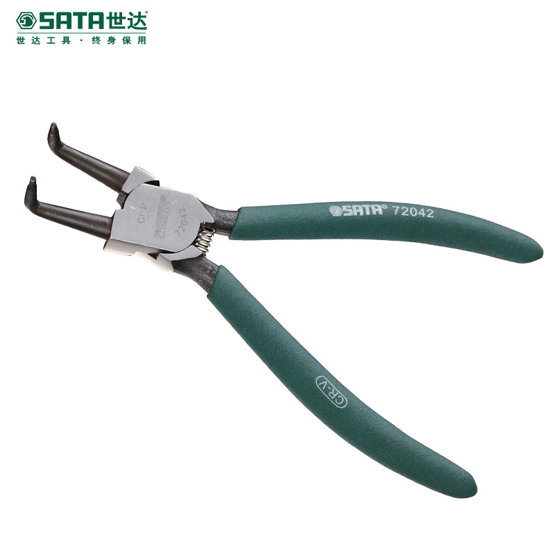 世达（SATA）德式穴用曲口卡簧钳7英寸内卡外卡挡圈卡环钳弹簧钳子 72042 
