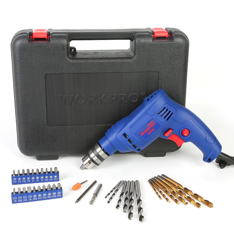 万克宝（WORKPRO）W004509N 家用电钻套装 多功能微型手电钻 五金维