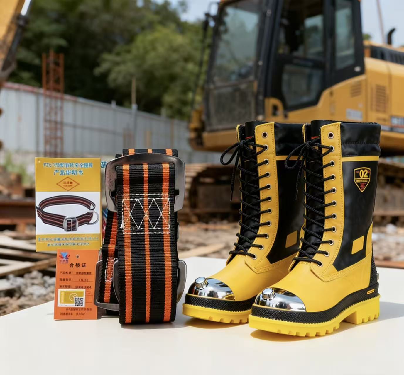 02款逃生腰带检查腰带阻燃逃生绳配套自救逃生火灾自救腰带 02防护靴