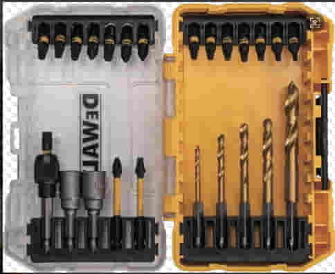 DT70735T-QZ25件套抗冲击批头批头x 17 镀钛金工钻头3-8mm 配