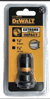 DT7508-A9冲击扳手适配1/2方头转1/4HEX转接头