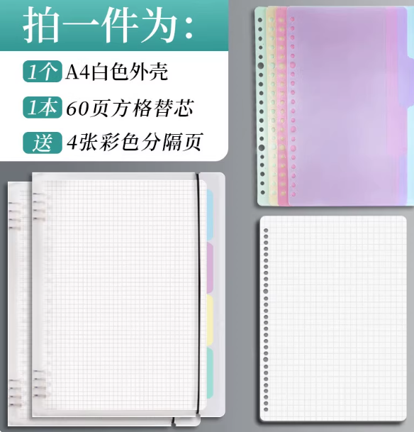 M&G（晨光） 晨光APY8T19PA 8孔60页方格活页本